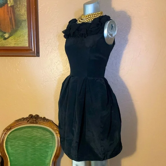 formal black lace dress Long-Sleeve Long Lace Formal Dress with Overskirt Black Nude / 10 main image 1